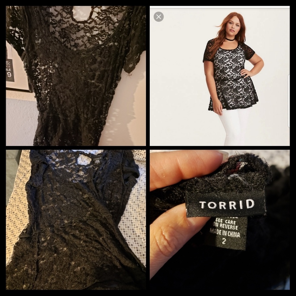 All lace peplum top